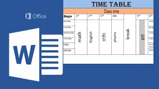 How to make time table for school in ms word | simple class routine in Microsoft word