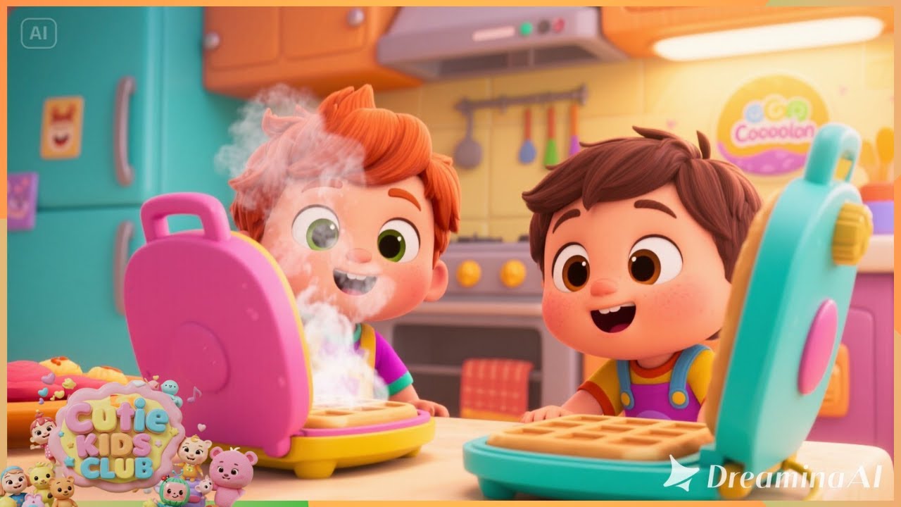 Kids Enjoy Waffle Recipe Song For Kids | Cutie KIds Club