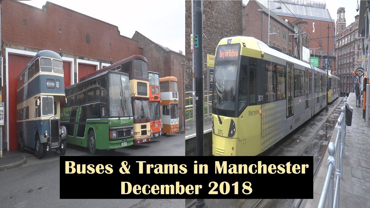 Buses and Trams in Manchester December 2018