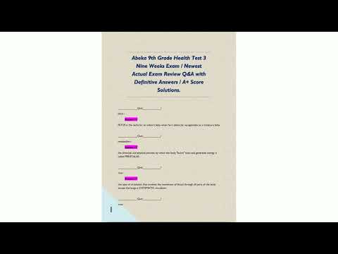 Abeka Health Test 3