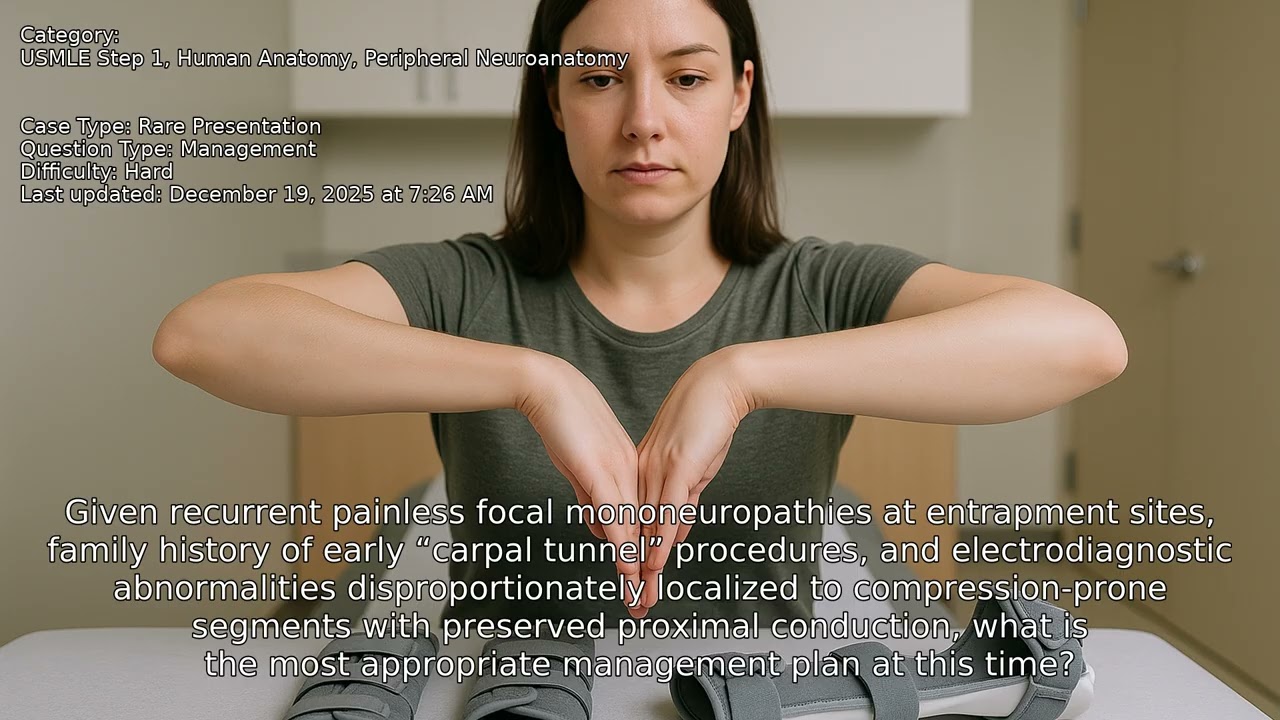 Peripheral Neuroanatomy, Human Anatomy, USMLE Step 1 - Full Vignette with Extended Explanations