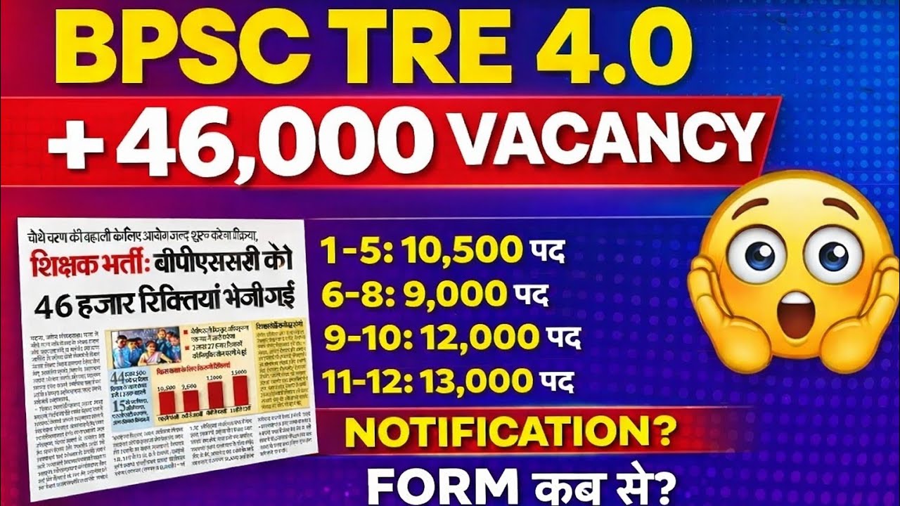 BPSC TRE 4.0 NEW VACANCY 2026||BPSC TRE 4.0 CATEGORY WISE VACANCY 2026||BPSC TRE 4.0 