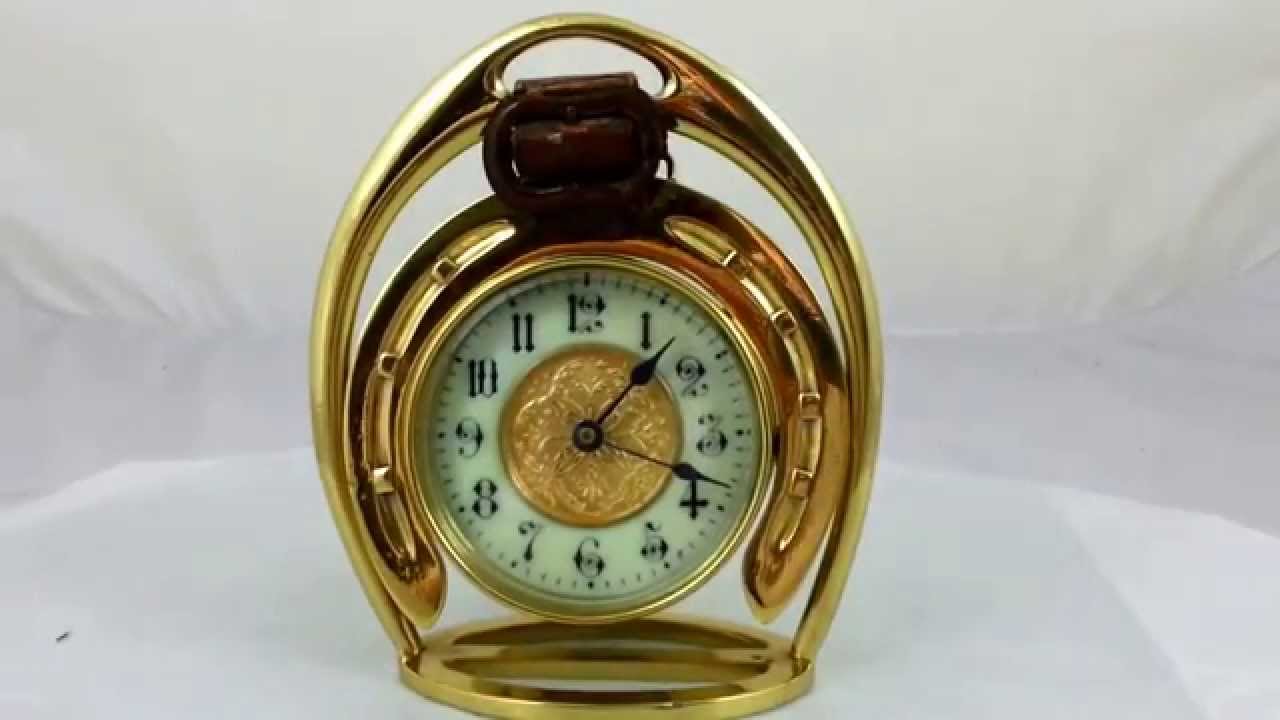 Antique Novelty Clock. In the form of a horseshoe YouTube