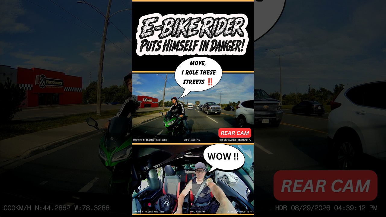 E-Bike Rider Puts Himself in Danger! 🤯