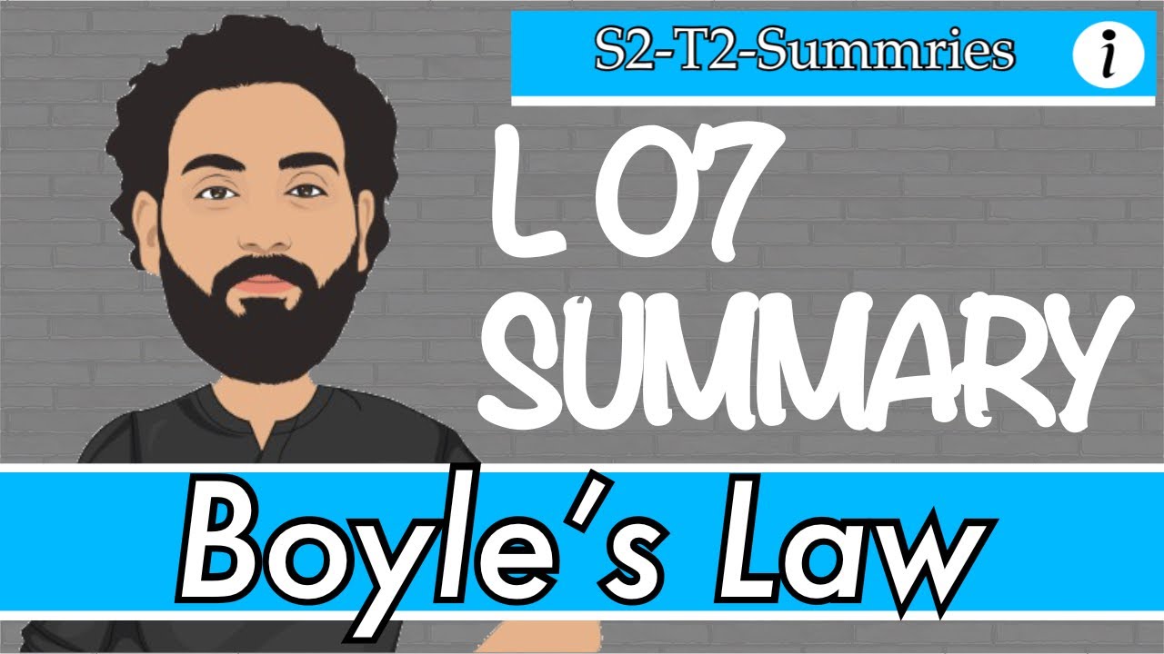 الدرس فى كلمتين | تانيه ثانوى فيزياء لغات  (L07: Boyle's Law)