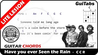 Video thumbnail of "HAVE YOU EVER SEEN THE RAIN ☔ - Creedence Clearwater Revival ( Lyrics and GuiTar Chords ) 🎸"