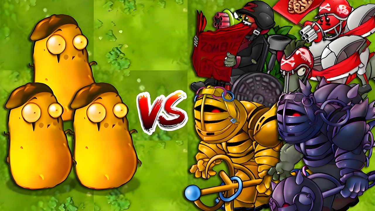 PVZ Fusion 3.4 Challenge - 3 Gold Imitater vs All Zombies x30 - Who Will Win?