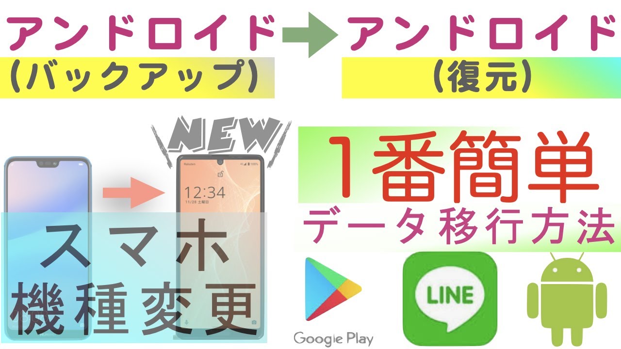 1番簡単 スマホ 機種変更 バックアップ データ引き継ぎ 復元 Line トーク履歴引き継ぎ 詳細あり シムフリー Youtube