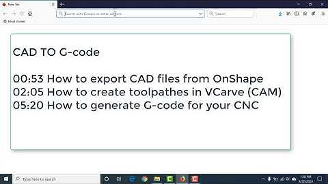 MAKE: CAD to G-Code - How to export CAD files from Onshape and how to generate G-Code in VCarve