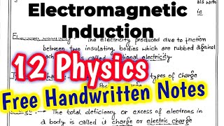Electromagnetic Induction Handwritten Notes || 12th Physics #ndjtuitionnotes