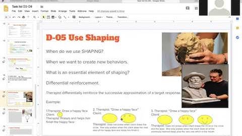 Shaping & Chaining (BCBA Task list section D) part 2 by Yenisbel