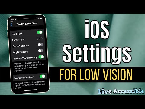 iPhone or other iOS device settings for Low Vision or the Visually Impaired #LiveAccessible