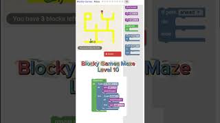 Blocky Games Maze Soultion: Level 10 #Shorts #gaming  #codingchallenge #blocky #coding #codeblocks