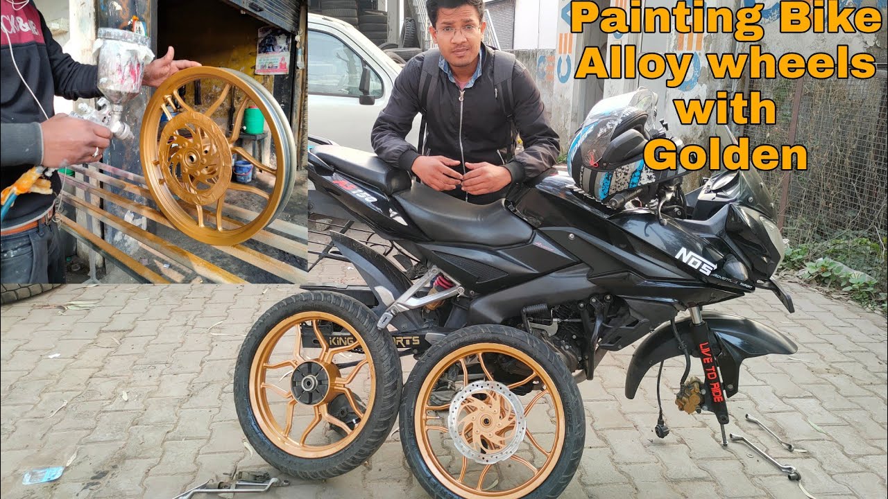 Painting Bikes Alloy wheels golden Cheap Price ? Pulsar As150