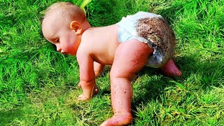 Funny Babies Explore The World - Baby Outdoor Fails || Funny Angels