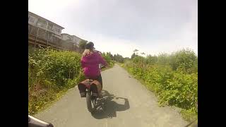 Bike path that winds through Wild flowers goes for miles Resimi