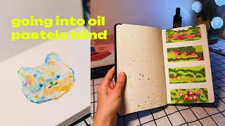 Trying 4 oil pastel techniques (kinda messy kinda cute) ✦ Draw With Me screenshot 2