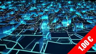 Ice-Blue Tech Blocks Grid | HD Stock Footage (1920x1080)
