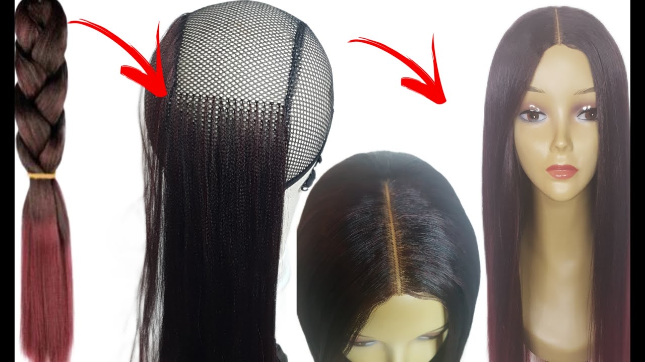 DIY BONE STRAIGHT CROCHET WIG USING BRAIDING HAIR - NO CLOSURE WIG.