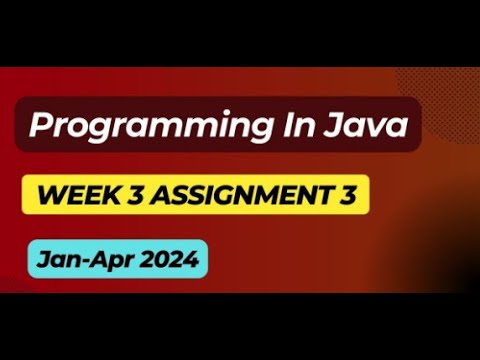 NPTEL Programming In Java Week 3 Assignment 3 Answers Solution Quiz ...