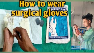 How to wearing/remove of surgical gloves🧤.#surgicalgloves #nursing #mbbs #hospital #medical .