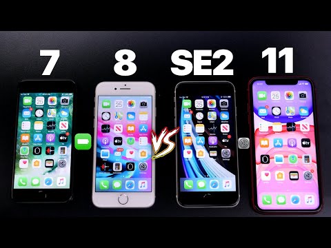 iPhone SE 2 Vs iPhone 7 Vs iPhone 8 Vs iPhone 11 - Battery Test & Speed test