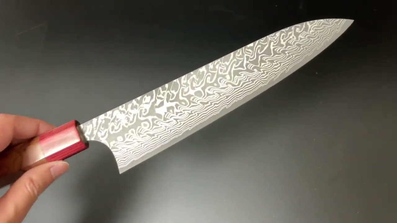 加藤義実 Yoshimi Kato 牛刀包丁210mm SG2粉末ハイス鋼 ダマスカス黒
