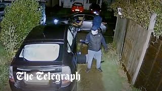 Brazen thieves armed with 'baseball bat' steal car's catalytic converter as driver watches on