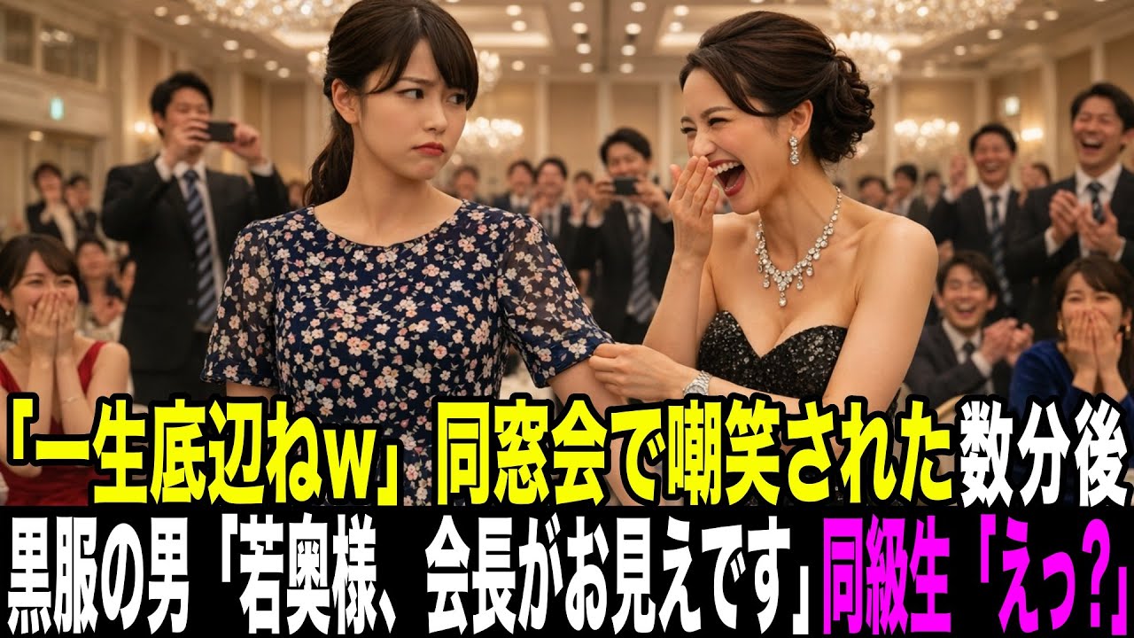 「一生底辺ねw」同窓会でゲラゲラ笑ういじめっ子の同級生たち。数分後、会長が現れ全員凍りつく...