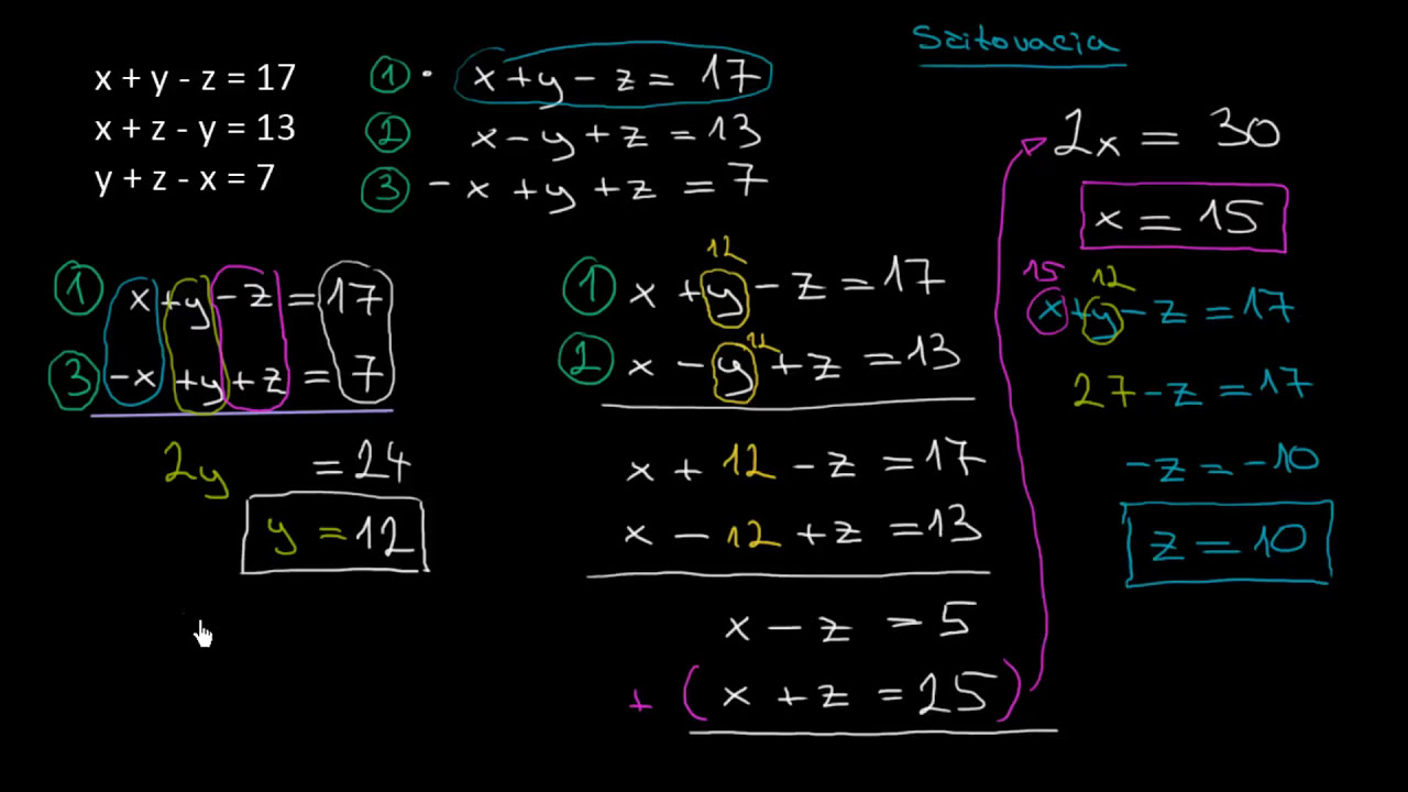 Sústava Troch Lineárnych Rovníc 1