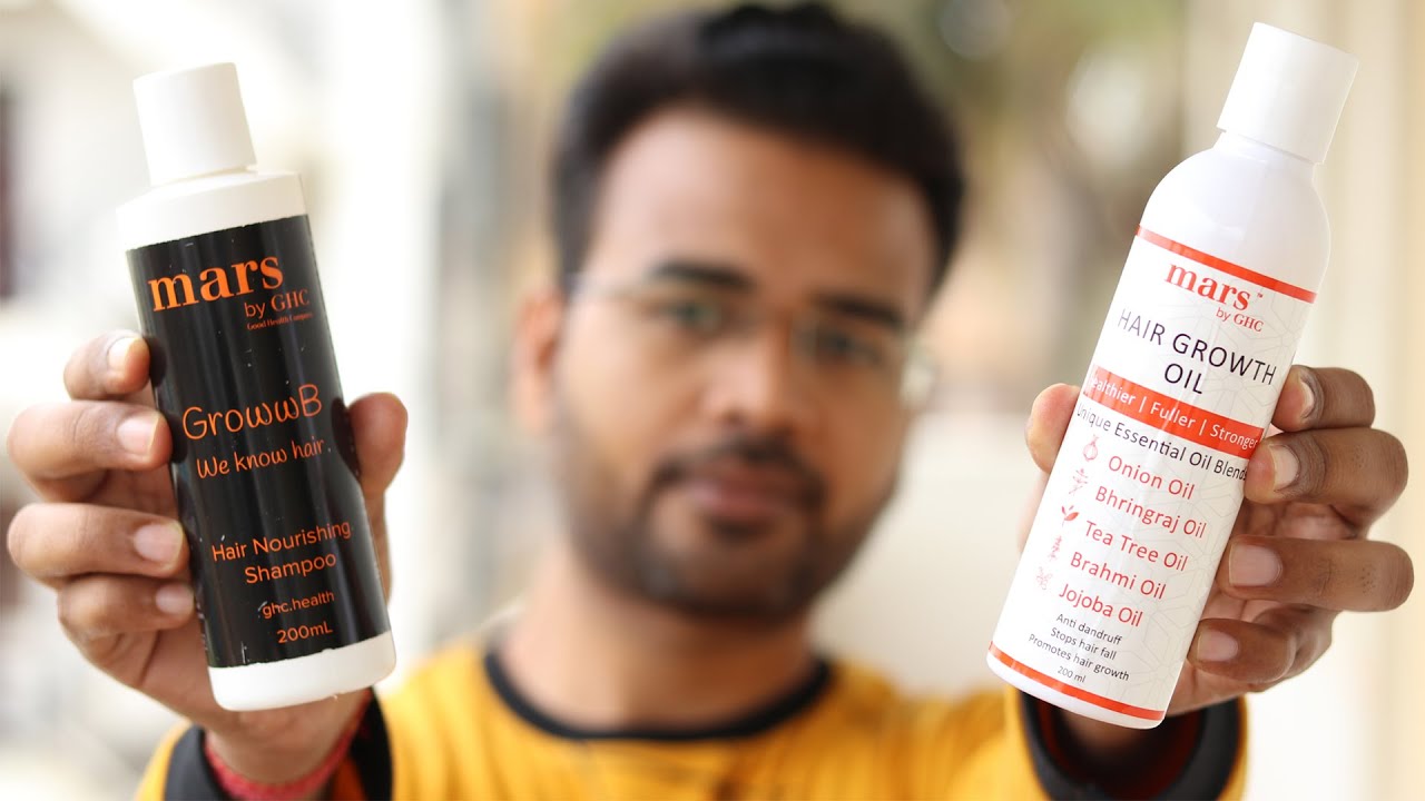 Best Hair Growth Oil  Shampoo for Men  Mars By GHC Anti Hair Thinning Kit  Review Hindi  YouTube