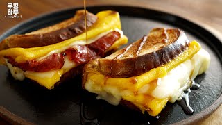 5 Minutes! Perfect Breakfast! Soft in Crispy! Egg Cheese Toast!