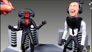 Making MUTANT TOILET & SPEAKER WOMAN with Polymer Clay [ Skibidi Toilet ] Realistic Diorama
