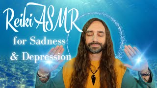 Reiki ASMR for Sadness & Depression (whispering, ring clicking, rainfall)