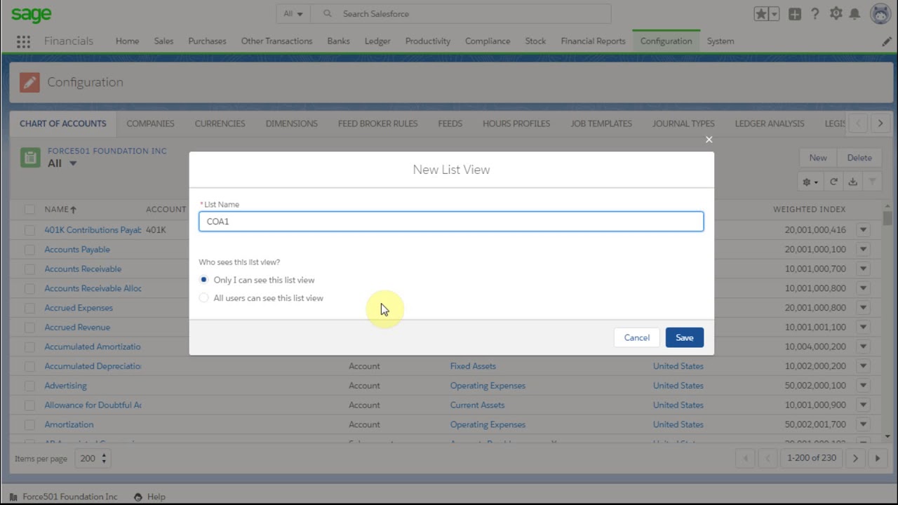 Sage 200 Chart Of Accounts