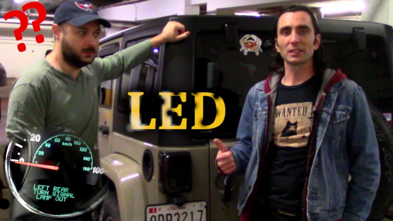 Jeep - LED Hyperflash and Error: turn signal lamp out. - YouTube