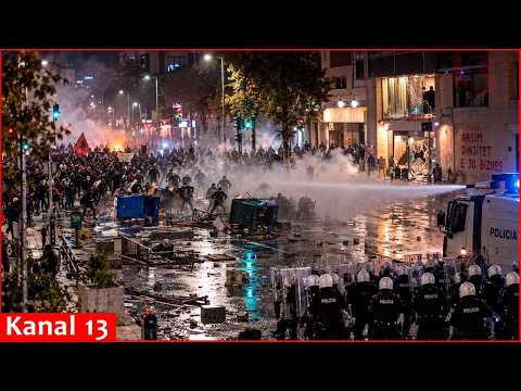 Student protests in Albania turn violent as demonstrators cause damage and police use tear gas