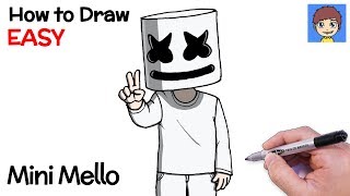 How to Draw Mini Marshmello Step by Step - Mini Mello, Mini Fans...