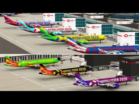 Football Fever 2026 Livery Unlocked with New  A21NY & A345 | World of Airports | Gameplay