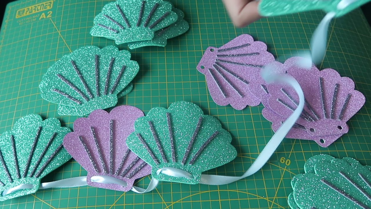 HOW TO MAKE SHELL GARLANDS FOR MERMAID THEME BIRTHDAY PARTY