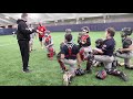 Catchers practice with Coach Ninemire