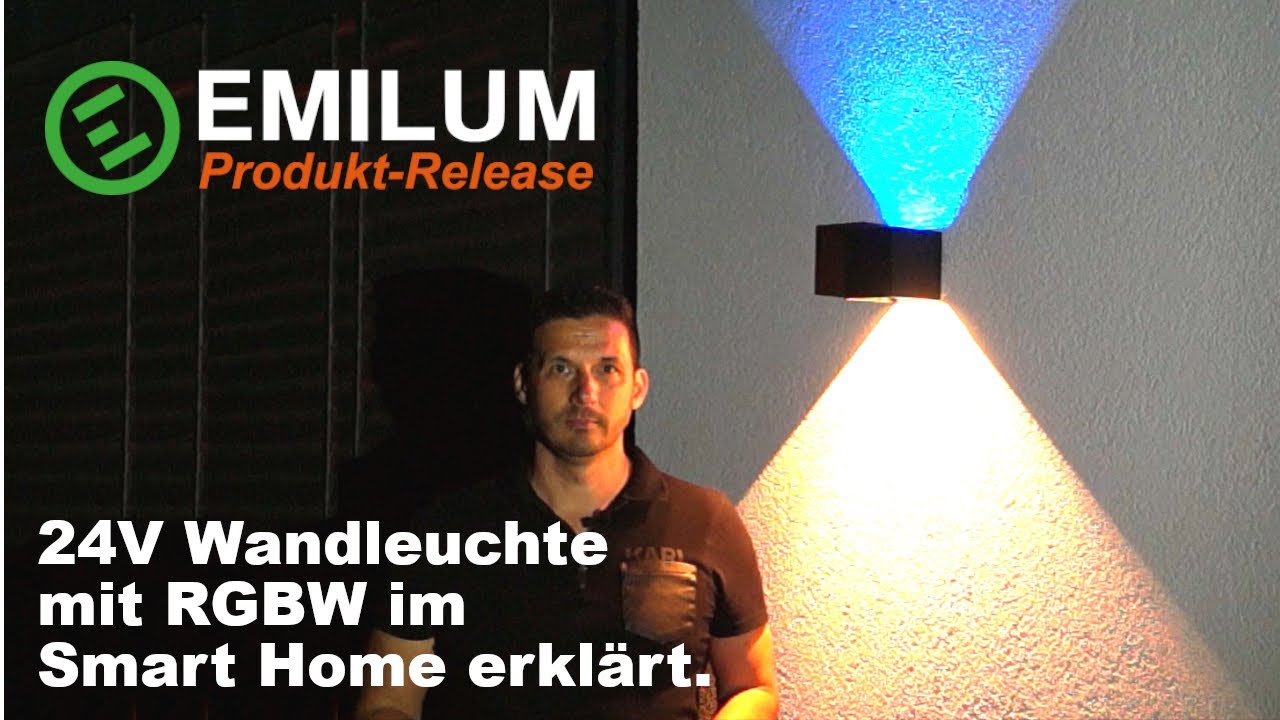 LED Wandleuchte 8W | 24V RGBW | Aussen und Innen | verstellbare Winkel |  Smart Home | EMILUM - YouTube
