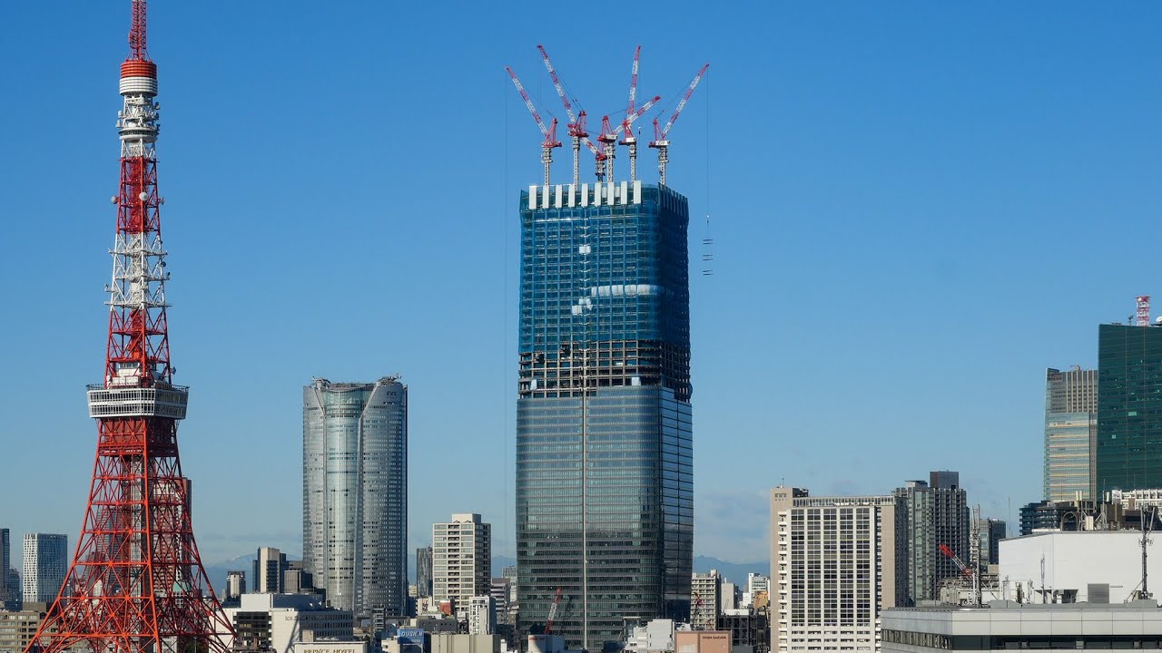 22 03 30 31 日本一の超高層ビル建築中 虎ノ門 麻布台プロジェクトのライブカメラ 東京タワーと六本木ヒルズも Youtube
