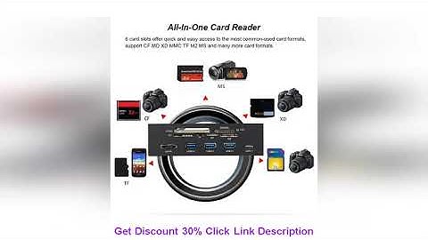 Best Multi-Function 5.25" Internal Desktop Front Panel Card Reader Type-C USB 3.1 USB 3.0 Hub Suppo