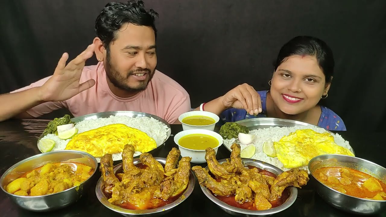 soybean curry chicken neck curry egg eating challenge 