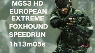 Metal Gear Solid 3 HD 1h13m05s European Extreme Foxhound Speedrun