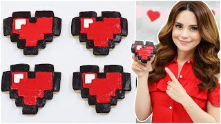 PIXEL HEART CINNAMON COOKIES - NERDY NUMMIES