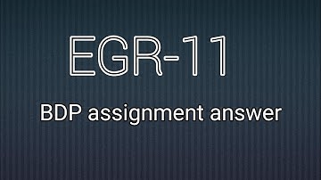 EGR--11 BDP assignment answer