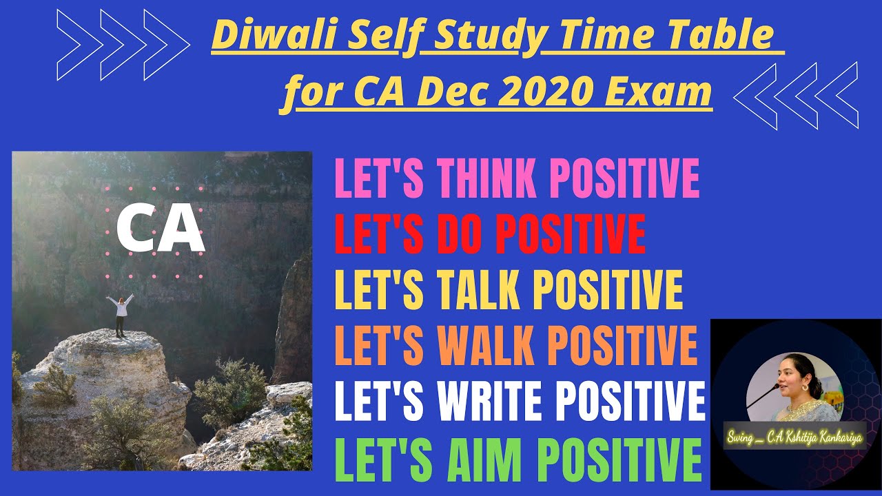 CA Foundation Dec 2020 Exam | Self Study Time Table  During Diwali 2020 | Opt Out Jan 2021? or Not