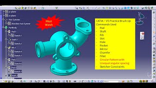 CATIA V5 | Part Design Brush up | Important Commands Unlocked | CAD Tutorials
